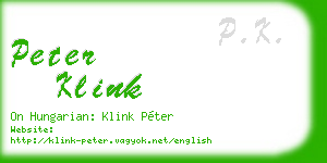 peter klink business card